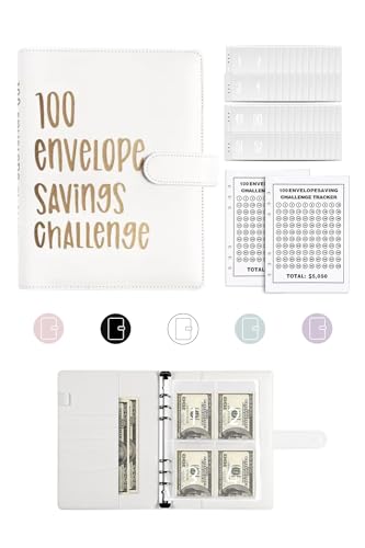 Rkxqt 100 Geldumschläge Spar-Herausforderung Budget Binder White