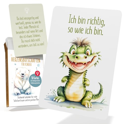 Tarjetas de afirmación para niños, 50 unidades, en cartón resistente de cuarteto, tarjetas de sentimientos para niños, para mejorar la autoestima, fomentar el pensamiento positivo, tarjetas de