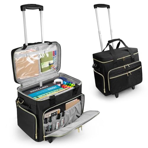 ORKELS Rolling Teacher Bag with Detachable Trolley, Wheeled Teacher Tote for 17.3'' Laptop, Books & Supplies, Spacious & Durable with Easy Maneuverability (Black) by ORKELS - Image 8
