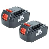 vhbw 2x batteria compatibile con Black & Decker BCD003 tipo 1, BCD002 H2, BCD002 H1, BDASB18 H1, BCD700S H1 utensile (4000 mAh, Li-Ion, 20 V)