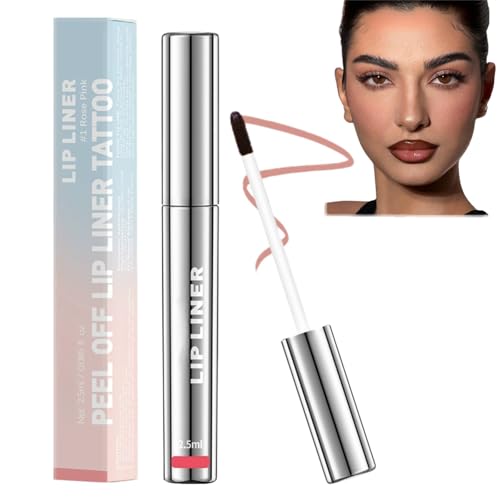 Peel-Off Lip Liner Stain - Rich & Anti-Smudge Formula for Precise Application and Silky Texture with Hyaluronic Acid - Waterproof & Matte - Long-Lasting, Highly Pigmented Lip Color (Rose Pink)