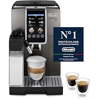 De'Longhi Dinamica Plus ECAM380.95.TB, Kaffeevollautomat mit LatteCrema Milchsystem, One-Touch-Cappuccino, mit 24 Rezepten, 3,5-Zoll TFT-Farbdisplay, 1450W, Titan/Schwarz – Ansicht 1