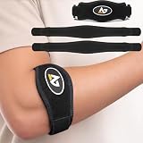 AetherGear Tennis Elbow Brace with Bonus Replacement Strap (1 pack) - Forearm Brace Support Band with Compression Pad and Elbow Strap for Tendonitis, Tennis & Golfer Elbow & Bursitis - Women and Men