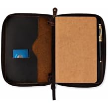 A5 Leather Journal Cover with Zipper Refillable Notebook Cover, Compatible with Moleskine, Leuchtturm1917 & Archer Journals, Fits Medium 5.75 x 8.25 in & Large A5 5 x 8.25 in Diary