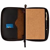 PavinCrafter A5 Leather Journal Cover with Zipper Refillable Notebook Cover, Compatible with Moleskine, Leuchtturm1917 & Archer A5 Journals, Fits Medium A5 5.75 x 8.25 in & Large A5 5 x 8.25 in Diary