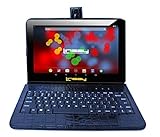 LINSAY 10.1' 1280x800 IPS Screen Quad Core Tablet 16GB with Black Crocodile Style Keyboard Case
