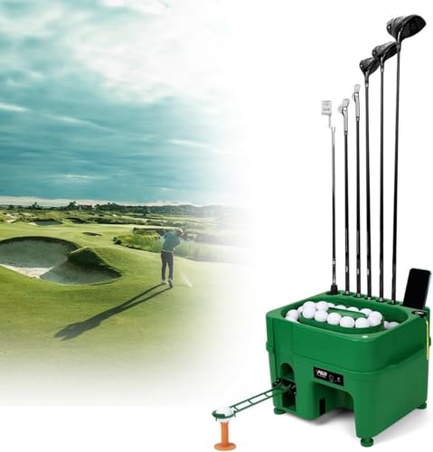 WLYPE Golf Practicing Training Pitching Machine, Golf Ball Dispenser Tee, Golf Ball Dispenser Machine, 40 Golf Balls, with Mobile Phone Holder, ABS, for Beginners Enthusiasts