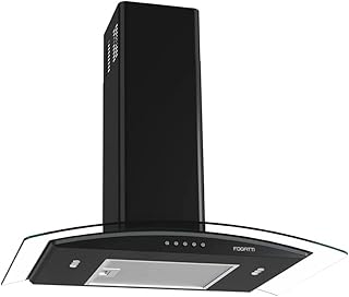 Coifa de Parede Vidro Curvo, Fogatti 70cm, 220V Teclado Mecânico Black