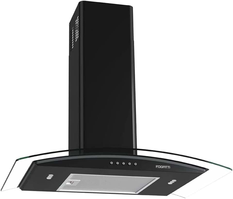 Coifa de Parede Vidro Curvo, Fogatti 70cm, 220V Teclado Mecânico Black