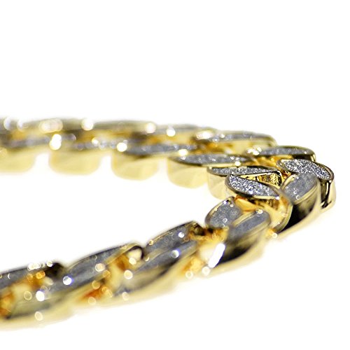 Sand Blast Cuban Link Chain Gold Tone 24" Inch x 18 MM Wide Men's Sandblast Hip Hop Necklace2