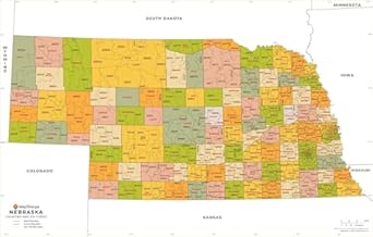 Nebraska ZIP Code Map with Counties - Large - 30.50 x 48 inch Poster ...