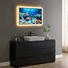 43inch Bathroom Mirror TV with LED Light, 4K Ultra HD Modern Vanity Mirror Smart TV, Built-in Speakers,Wi-Fi & Bluetooth, Voice Control,2026 Model (Android TV System)