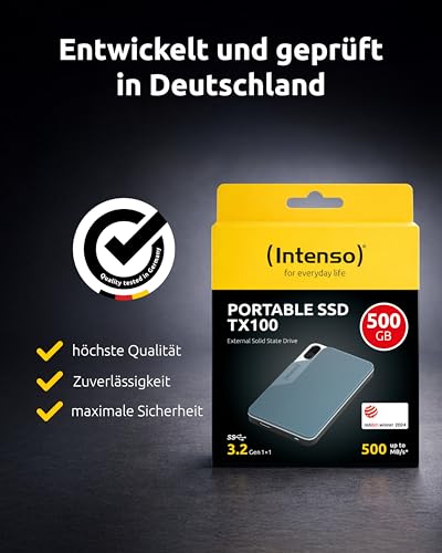 Miniatura 8 de Disco Duro Externo Solido Ssd Intenso Tx100 500gb, Super Speed Usb 3.2 Gen 1x1 5 Gbit S , Hasta 500 Mb S