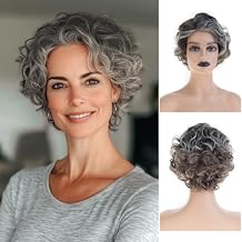 Short Curly Fluffy Wigs for Women Synthetic Heat Resistant Halloween Cosplay Hair Wig