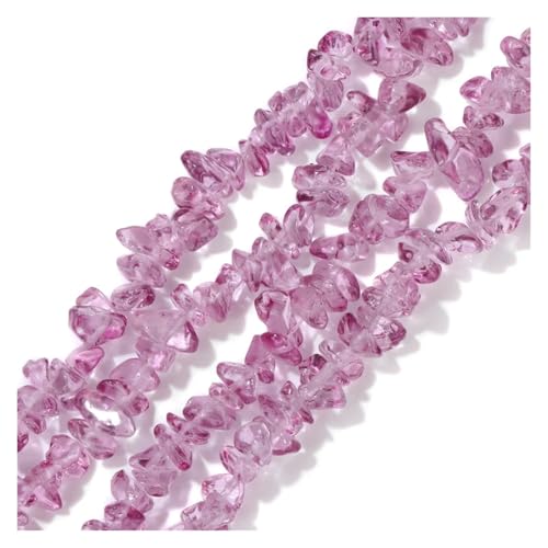 Perles de verre irrégulières 5-8mm de forme libre pour création bijoux de 80cm - 5