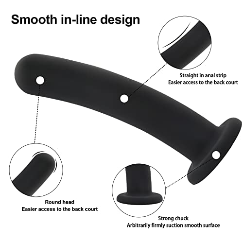 Anal Plug Trainer Kit, 3 Sizes Butt Plugs Training Silicone Dildo Set With Strong Suction Cup Anal Prostate Vaginal G-Spot Sex Toys For Beginners Men Women(Black) #TOP3