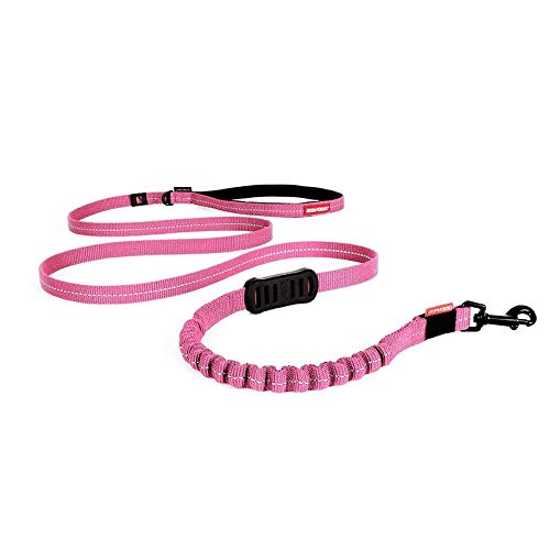 EzyDog Zero Shock Lite Laisse pour petit chien - 120 cm 180 cm - Réfléchissante pour une sécurité maximale - Laisse élastique avec amortisseur élastique (120 cm, rose) Cover