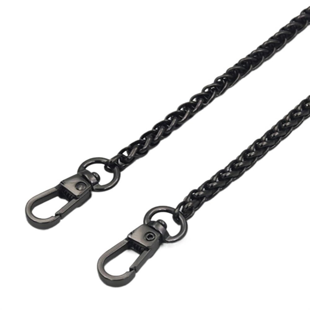 WANGBINGXING Handbag Chain Steel Bag Chain - DIY 5mm Gold, Silver, Black, Brushed Bronze Shoulder Crossbody Bag Chain Strap Bag Chain (Color : Black, Size : 60cm)