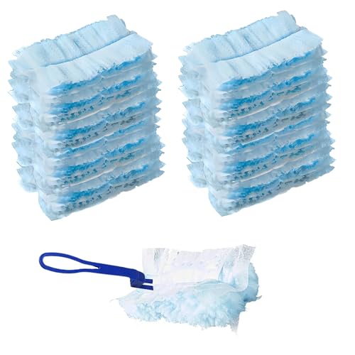 20 Pcs Flash Dust Magnet Disposable Duster Heads Flash Dust Magnet Refill Duster Removal Refill Kit Blue Dusters Refills for Cleaning Dust Dirt Hair