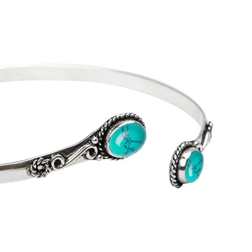 Turquoise Stone Arm Cuff, Armlet, Armband, Upper Arm Cuff, Silver Overlay Arm Cuff, Bracelet Armlet, Trible Armlet, Boho Girls Women Arm Cuff #TOP2