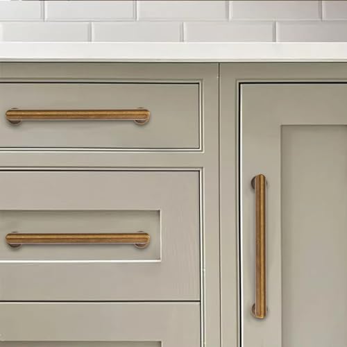 khtumeware 10-Pack 10-Inch(256mm) Antique Brass Cabinet Pulls,Vintage Brass Handles for Kitchen Cabinets, Cupboards, Drawers and Bathroom Hardware by khtumeware - Used condition - Image 4