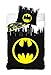 DHestia - Batman Juego de Cama 100% Algodón Funda Nórdica + Funda Cojín BAT181013. 160x200 cm - Cama 90