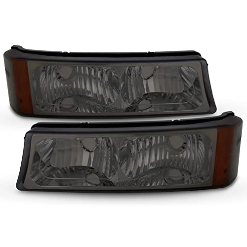 AKKON - For 03-06 Avalanche| Silverado Smoked Parking Bumper Turn Signal Lights Lamp Pair Driver&Passenger Side