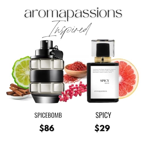 aromapassions SPICY | Inspired by V&R SPICEBOMB | Pheromone Perfume for Men | Extrait De Parfum | Long Lasting Dupe Clone Essential Oils Fragrance | Perfume De Hombre | (30 ml / 1 Fl Oz)