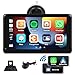 android zoll günstig Kaufen-CAMECHO Wireless Carplay Android Auto Tragbarer Autoradio Stereo, 7 Zoll HD Bildschirm Auto Apple Carplay Display mit Bluetooth Airplay Mirror Link Siri Google GPS FM AUX