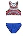 EVALESS Womens Tankini 2 Pieces High Neck Bikini Swimsuit Blue Large Size