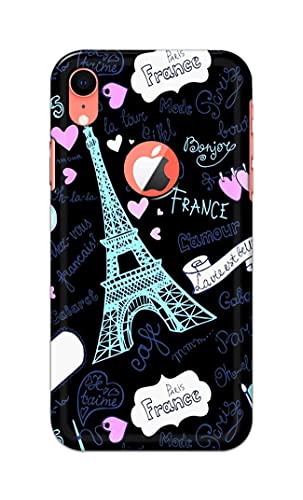 Image of PRINTFIDAA Lovers Famous Place Eiffel Tower in Paris Printed Designer Hard Back Case Cover for Apple iPhone XR Logo (6.1 inch), A2105, A1984, A2107, A2108 -(SF) MVN1003