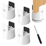 Ruioomeep Rialzo per mobili, 6 – 8 cm, 4 pezzi, rialzo regolabile per mobili da 1 – 50 mm di larghezza, quadrato, rialzo per il letto con morsetto a vite, carico pesante, rialzo per sedie (bianco)