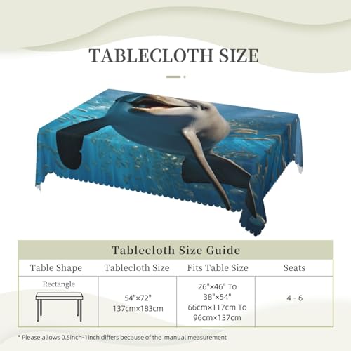 Nappe rectangulaire dauphin pour repas de fête en extérieur - 6