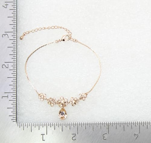 Image of Faship Gorgeous Rhinestone Crystal Floral Necklace Earrings Set