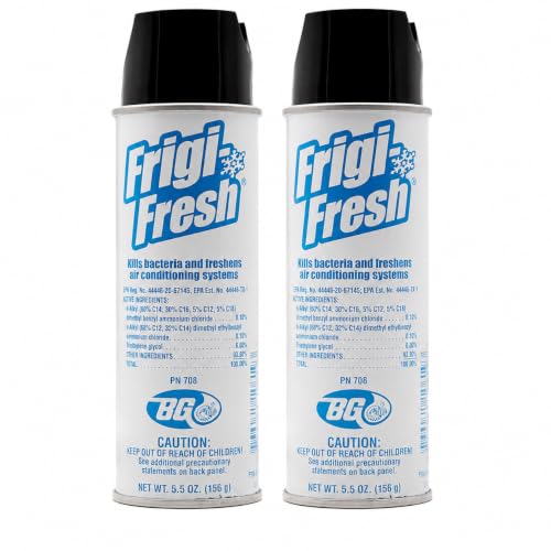 BG Frigi-Fresh Automotive Air Conditioning Freshener Spray 5.5 oz / 156g PN 708 Helps Refresh Vehicle A/C Vents Interior Air & HVAC System Odors Pack of 2