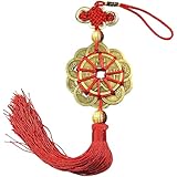 Feng Shui Good Luck Charms as Blessing Gifts Bring Health Success Peaceful and Wealth Suitable for Car Furniture Bag Home Office and Other Scenes (Chinese Ten Emperors' Coins Ornament)
