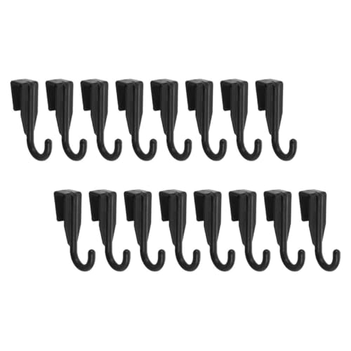TOGEVAL 16 Ganchos de Plástico Negro para Rejilla de Horno Microondas, Multifuncionales para Utensilios de Cocina, Ganchos para Tubos Cuadrados de 10 Mm, Organizador de Cocina Ahorrador
