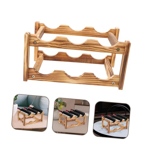 Soporte para botellas de vino estilo europeo de madera miniatura 7