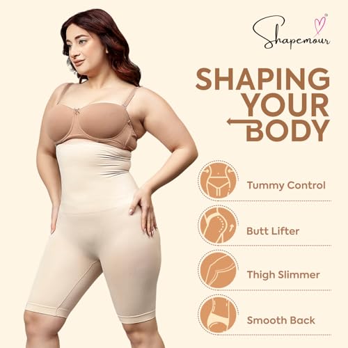 Image of SHAPEMOUR High Waist Shapewear for Women, Body Shaper Shorts with Silicone Grip, No Steel Bones Slimming Panties, Seamless Design Tummy Control Tucker