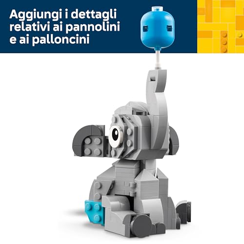 Baby Elefantino tra le Stelle - Set di Costruzione per Adulti - Kit di Modellismo con Figura di Animale e Accessori per Decorare la Cameretta - Idea Regalo per Neogenitori - 40814 - Lego - Immagine 4