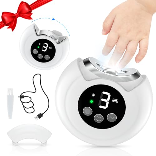 Electric Nail Clipper, Baby Nail Clipper with File & 3 Speeds, Electric Baby Nail Trimmer with LED...