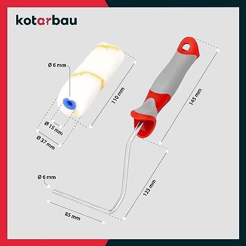 KOTARBAU® 10er Set Farbroller Gelbfaden 115 mm mit Gummigriff Pinsel Farbwalze Walzenbürste Rollerwalze Rollerpinsel für Anstricharbeiten und Renovierung - 3