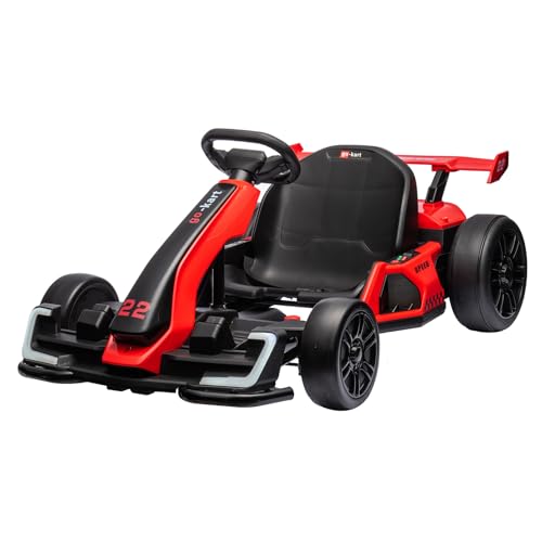Nasitip 24V Electric Go Kart,300W Powerful Drift Kart for Kids, Electric Pedal Kart,with 300W Strong Motor, Drift/Sport Mode, Big Battery, Eva Tire,Le