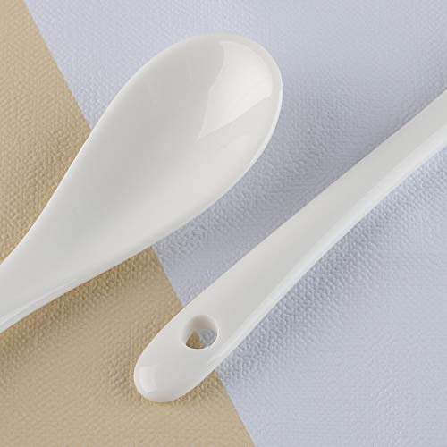 Porcelain Egg Spoons For Soft-Boiled Eggs Coffee Tea Desserts Ceramic Spoon Set Of 6 (Egg Spoons 6) #TOP3