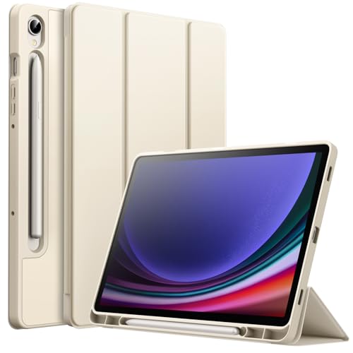 Coque Samsung Galaxy Tab S9 11" JETech beige avec porte-stylet S Pen étui