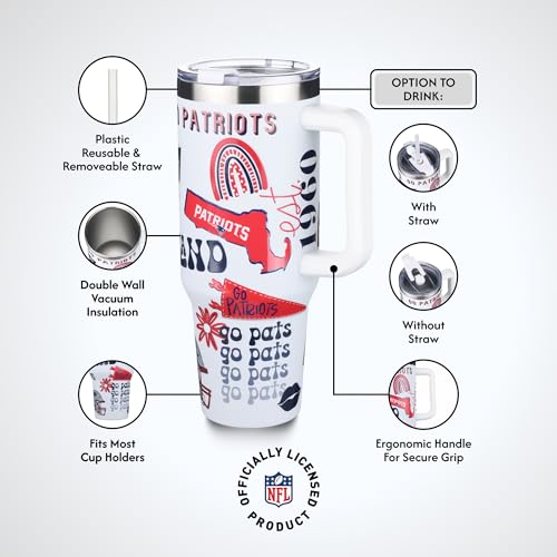 The Memory Company Officially Licensed 46oz Team Spirit Game Day Tumbler, New England Patriots by The Memory Company - Used condition - Image 3