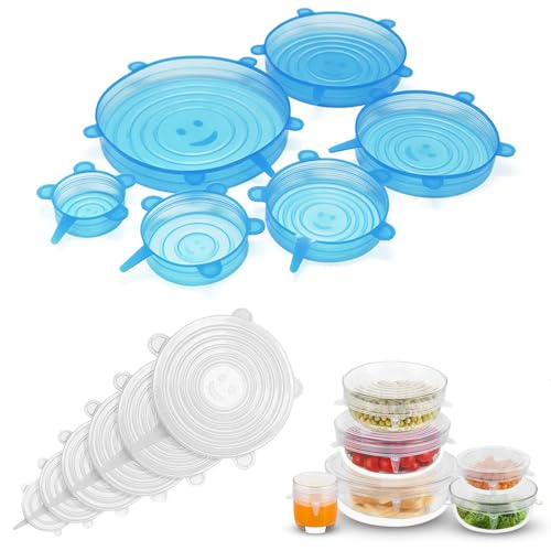 12PCS Reusable Silicone Food Storage Lids for Various Containers and Temperatures