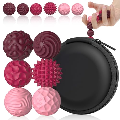 Silicone Magnetic Balls, Fidget Toys for Adults & Teens, 6PCS Stress Balls Sensory Toy, Quiet Magnet Desk Fidgets with Textured, ADHD Anxiety Relief...