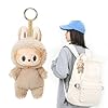 AOOTUERL Labubu Plush Monster Keychain, personagens Cartoon Labubu Plush Toy Keychain, vinil Plush whiteHanging Card, Blind Box Figure, Labubu Plush Toy for Fans Kids, Cute Plush Keychain, branco