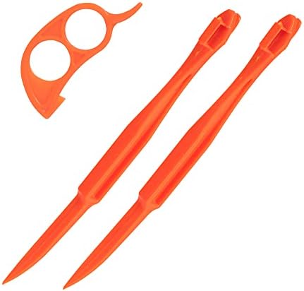 Soft Home Premium Plastic Orange Peeler Lemon Citrus Peel Cutter Vegetable Slicer Fruit Tools (Long Handle Type Orange 2 Pack;Mouse Type random color 1 Pack）